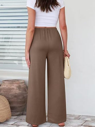 Elastic Waist Wide Leg Pants - Divacious