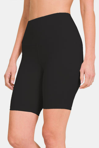 Zenana High Waist Active Shorts Trendsi