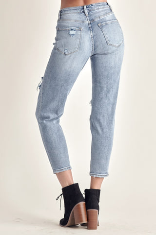 Distressed Slim Cropped Jeans Divacious