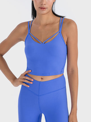 Millennia Double Strap Ribbed Sports Cami Trendsi