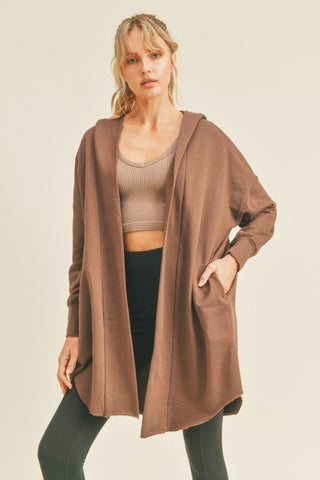 Kimberly C Open Front Longline Hooded Cardigan Divacious