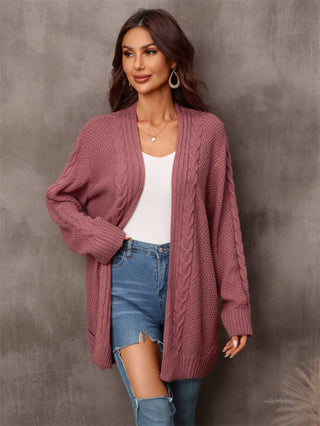 Warm Fall Mixed Knit Open Front Longline Cardigan Divacious