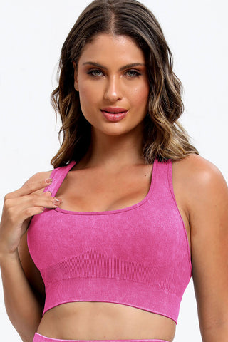 Scoop Neck Wide Strap Top and Shorts Active Set Trendsi