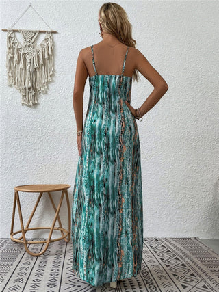 Full Size Printed Scoop Neck Maxi Cami Dress Trendsi