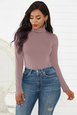 Turtleneck Long Sleeve Bodysuit Divacious