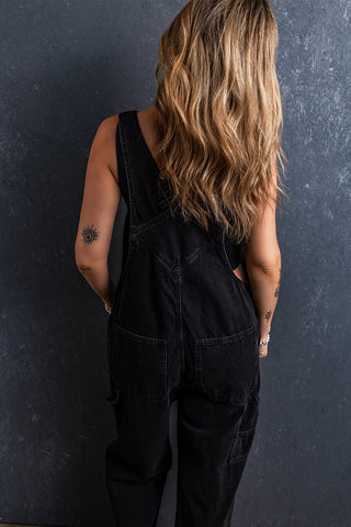 Pocketed Straight Denim Overalls Divacious