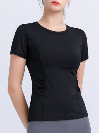 Round Neck Short Sleeve Active Top Trendsi