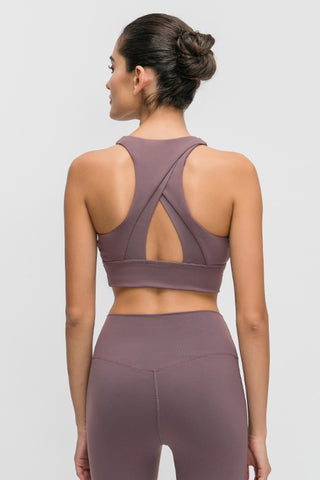 Millennia Halter Keyhole Sports Bra Trendsi