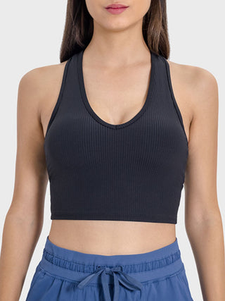 Millennia Scoop Neck Wide Strap Active Tank Trendsi