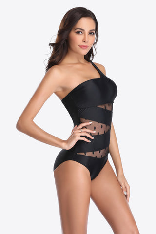 One-Shoulder Sleeveless One-Piece Swimsuit Divacious