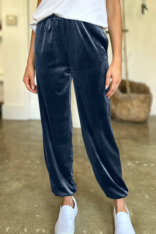 Pocketed Elastic Waist Joggers Divacious