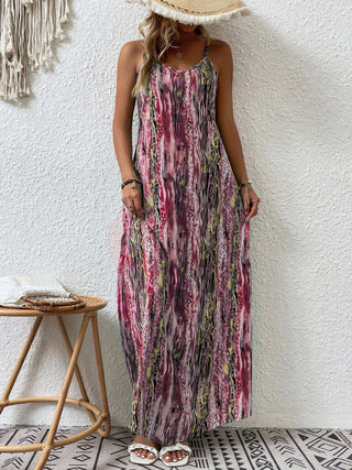 Full Size Printed Scoop Neck Maxi Cami Dress Trendsi