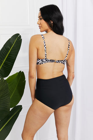 Marina West Swim Take A Dip Twist High-Rise Bikini in Leopard Divacious