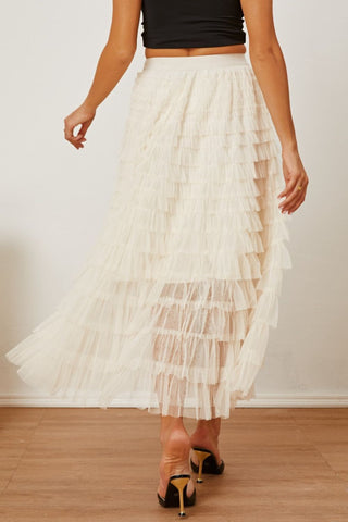 Ruched High Waist Tiered Skirt - Divacious