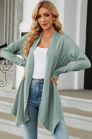 Open Front Long Sleeve Cardigan Divacious