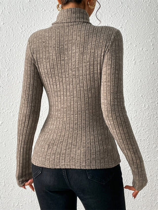 Turtleneck Long Sleeve T-Shirt - Divacious