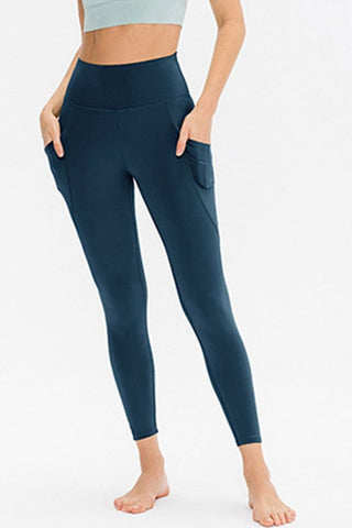 Slim Fit Long Active Leggings with Pockets Trendsi