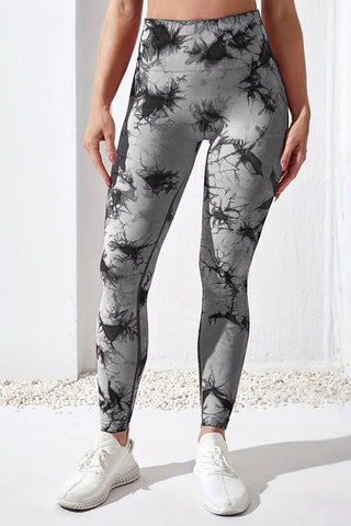 Printed High Waist Active Pants Trendsi