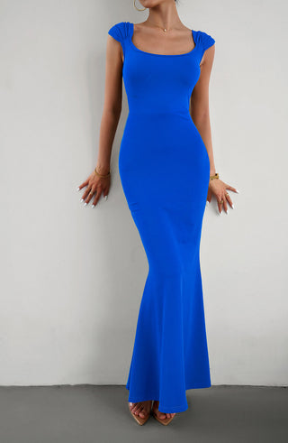 Devine Cap Sleeve Scoop Neck Maxi Dress Trendsi