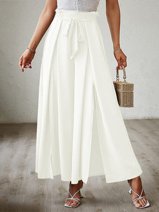 Tied Slit Wide Leg Pants Divacious