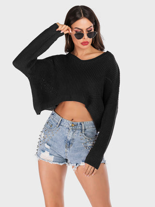 V-Neck Long Sleeve Sweater - Divacious