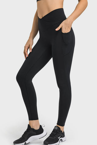 Millennia V-Waist Yoga Leggings with Pockets Trendsi