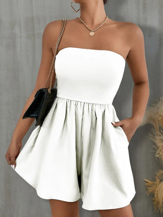 Pocketed Tube Wide Leg Romper Divacious