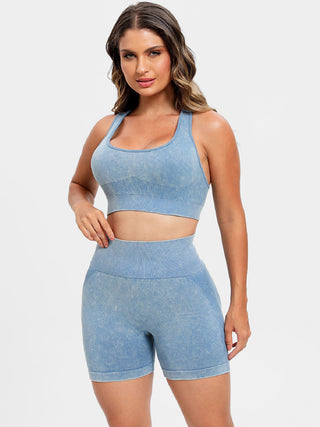 Scoop Neck Wide Strap Top and Shorts Active Set Trendsi