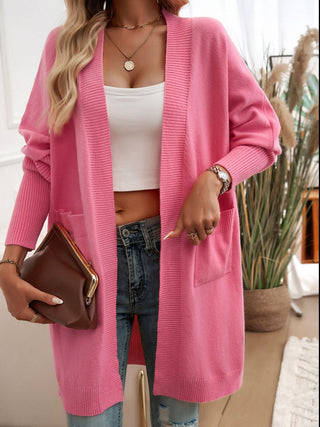 Open Front Long Sleeve Cardigan Divacious