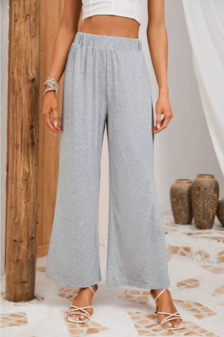 Slit Elastic Waist Pants Divacious