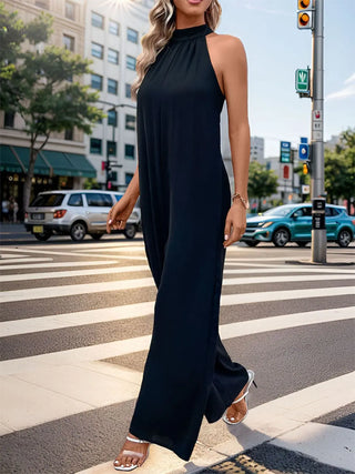 Tied Grecian Wide Leg Jumpsuit Divacious