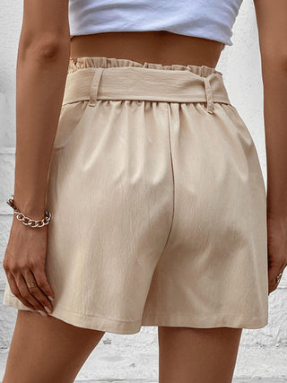 Belted Shorts with Pockets Divacious