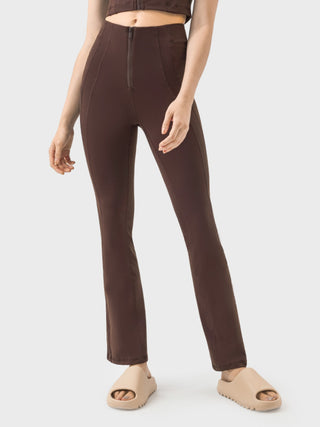 Millennia Zipper Detail High Waist Active Pants Trendsi