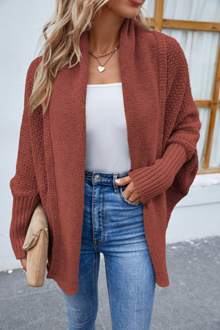 Open Front Long Sleeve Cardigan Divacious