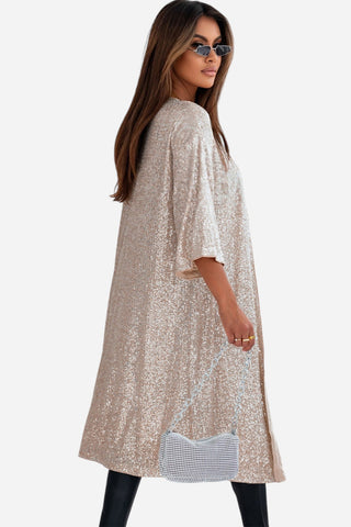 Sequin Open Front Duster Cardigan Divacious