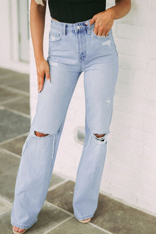 Distressed High Waist Jeans Divacious