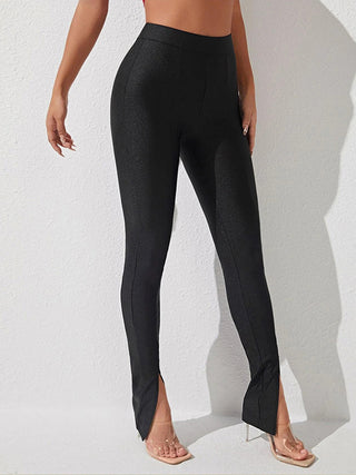 High Waist Slit Skinny Pants Divacious