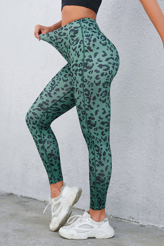 Leopard Print Wide Waistband Leggings Trendsi