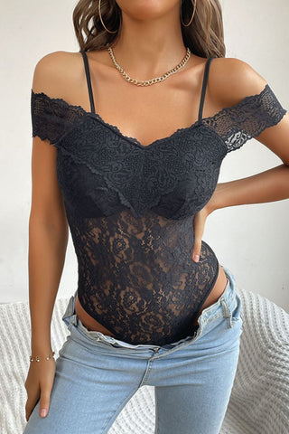 Lace Cold-Shoulder Bodysuit Divacious