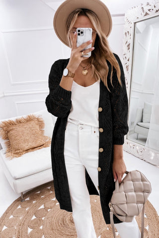 V-Neck Long Sleeve Cardigan Divacious