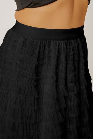 Ruched High Waist Tiered Skirt - Divacious