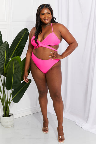 Marina West Swim Summer Splash Halter Bikini Set in Pink Divacious