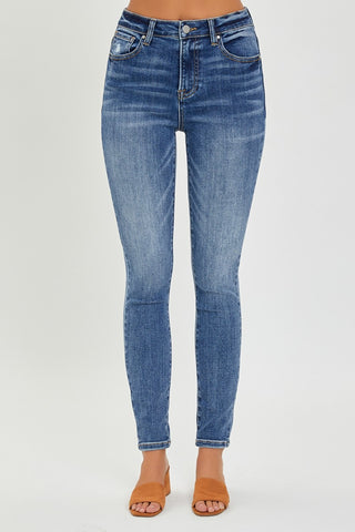 Full Size Mid Rise Ankle Skinny Jeans Divacious