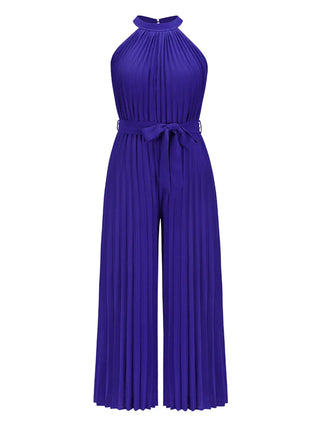 Cutout Tied Pleated Sleeveless Jumpsuit Divacious