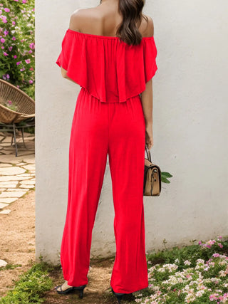 Off-Shoulder Wide Leg Jumpsuit Divacious