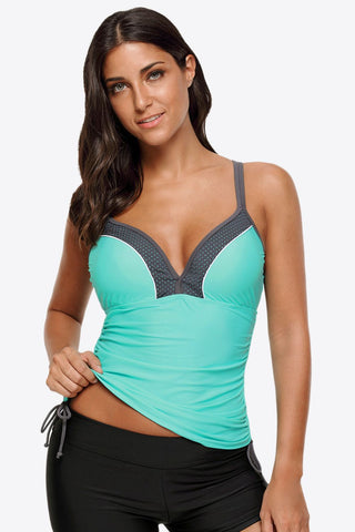 Contrast Sweetheart Neck Swim Cami Divacious