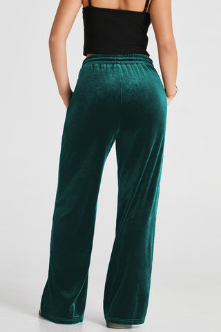 Drawstring Wide Leg Active Pants Trendsi