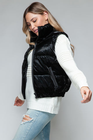 Snobbish Fine Fur Lining Quilted Vest Trendsi