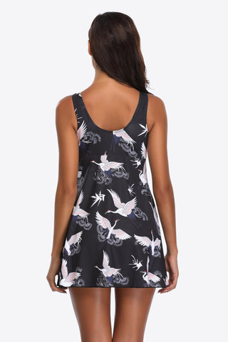 Full Size Animal Print Swim Dress Divacious