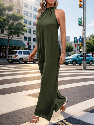 Tied Grecian Wide Leg Jumpsuit Divacious